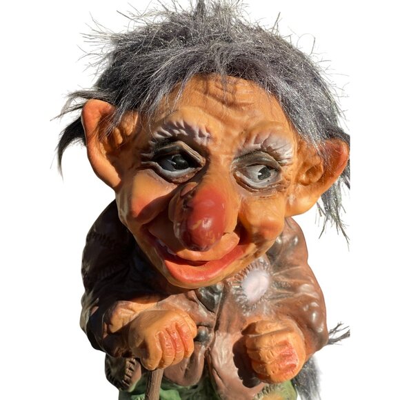 Vintage Erling Krage Troll Old Man Figurine With Cane Handcrafted Marked 63/601 - Picture 11 of 16